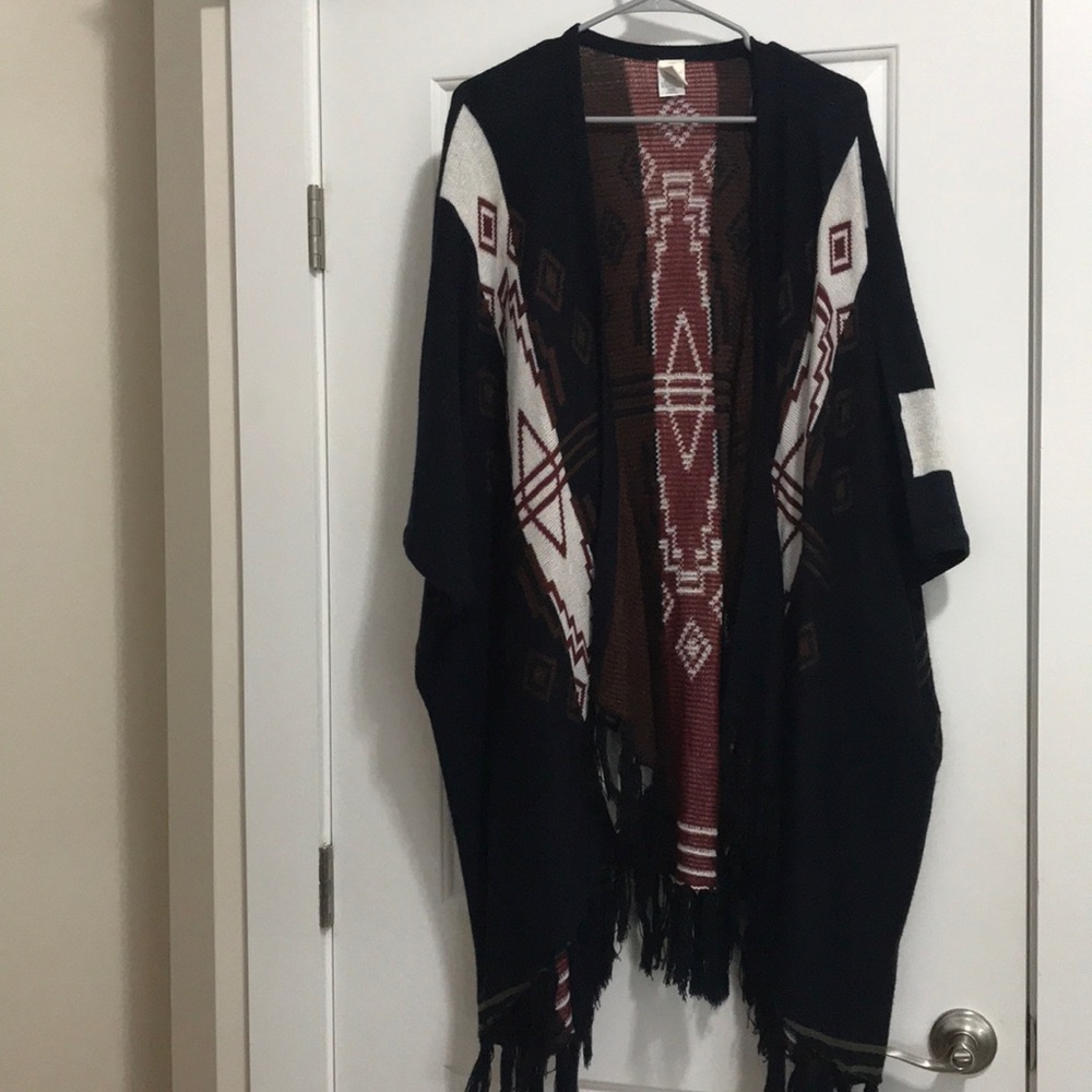 Nordstrom Aztec Fringe Poncho